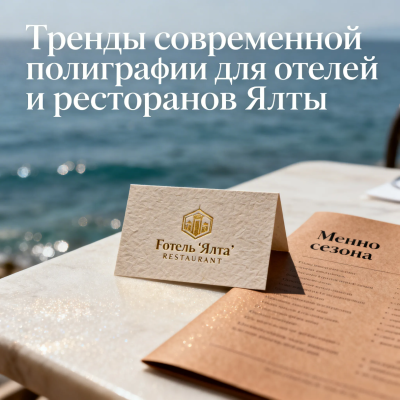 Тренды современной полиграфии для отелей и ресторанов Ялты: визитки и меню, которые приятно держать в руках
